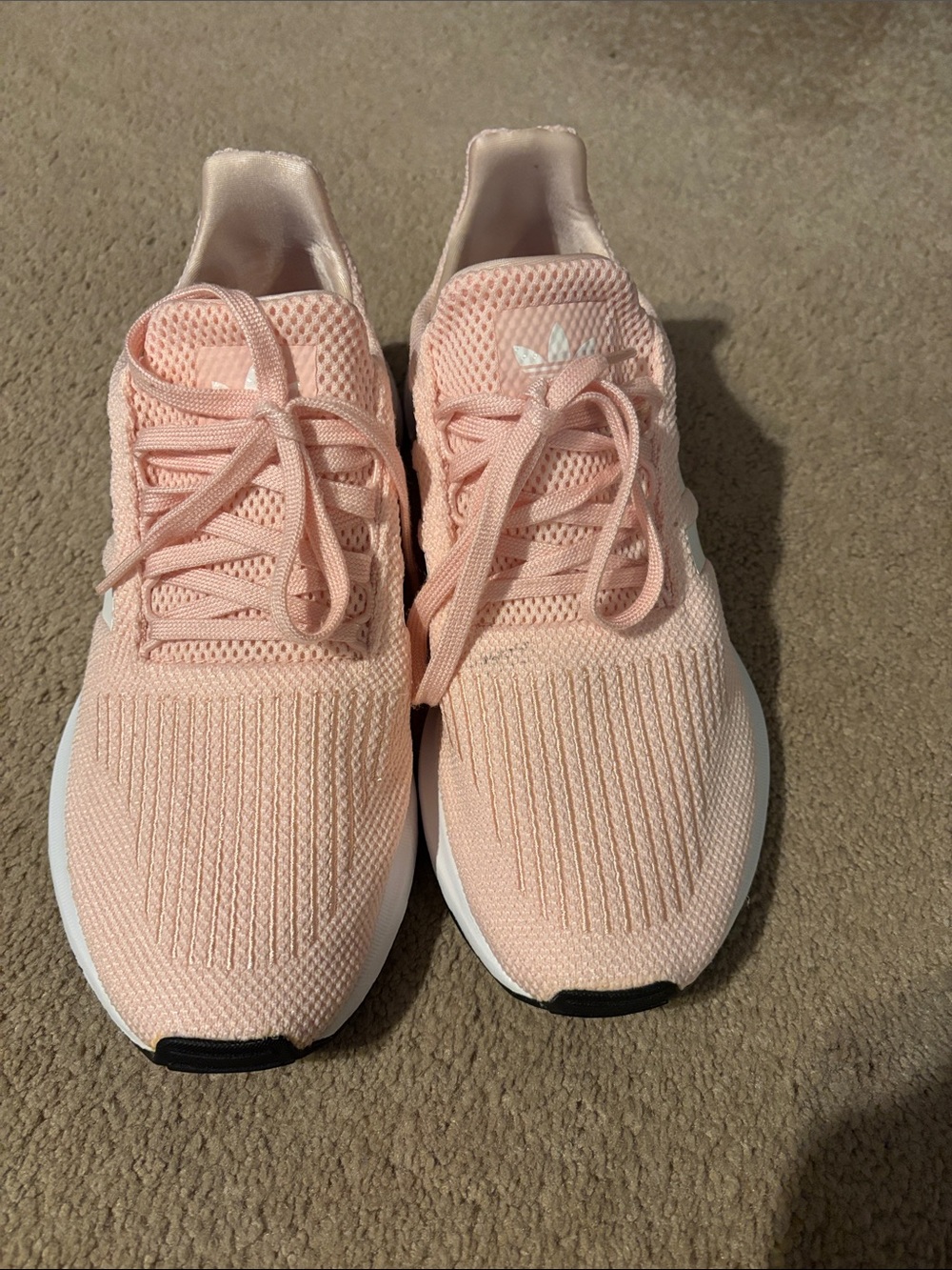 adidas Women’s Knit Running Sneakers - Light Pink & White
